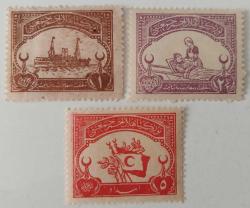 1923 TÜRKİYE HİLAL-İ AHMER CEMİYETİ ŞEFKAT PULLARI MNH İSFİLA NOSU K19-K20-K21 ÇOK NADİR 1CC1R