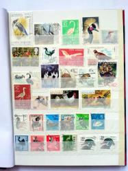 Kuşlar konulu 197 farklı yabancı damgalı pul - defterde