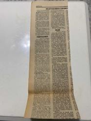 TERCÜMAN GAZETESİ KUPÜRÜ 35 x 11 cm ebatında Tek Yaprak 1980LER - TARİHTEN BUGÜNE İLHAN BARDAKÇI KÖŞE YAZISI -İlhan Bardakçı-Abidin Efendi-Bennett-Nowich Alexander-Cevhen Altunyürek-Turgut Sunalp-Turgut Özal-Necdet Calp-Bülent Ulusu-tarihten bugüne-GÜMÜŞ MUŞTALI POLİS-MUSTA PA NE OLA-NOLA Kİ BU GECE-MİLLET HUZURUNA ÇIKIYORLAR-PROPAGANDA-İSLAM