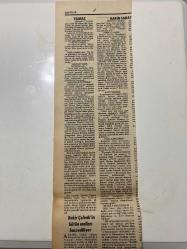 TERCÜMAN GAZETESİ KUPÜRÜ 35 x 11 cm ebatında Tek Yaprak 1980LER - TARİHTEN BUGÜNE İLHAN BARDAKÇI KÖŞE YAZISI -İlhan Bardakçı-Nasuh Paşa-Ebubekir Ömer-Kanuni Sultan Süleyman-Mirza Han-Yavuz-Bekir Çelenk-Naci Varlık-Halit Narin-Şevket Yılmaz-Adnan Başer Kafaoğlu-tarihten bugüne-BİR BELGE DAHA-MANZUM SAVAŞ İLANI-MEZHEPÇİLİK KÖRÜDÜR-YILMAZ-NARİN SANAYİ-BEKİR ÇELENK’İN BÜTÜN MALLARI HACZEDİLİYOR