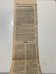 TERCÜMAN GAZETESİ KUPÜRÜ 35 x 11 cm ebatında Tek Yaprak 1980LER - TARİHTEN BUGÜNE İLHAN BARDAKÇI KÖŞE YAZISI -İlhan Bardakçı-Abdullah Nebioğlu-III Selim-Haussmann-Sait Paşa-Abdülhamid-Hidiv-Saip Zihni Bey-Menderes-Taylan Sorgun-Memduh Yasa-Mehmet Baydar-Bahadır Demir-Ara Toranyan-tarihten bugüne-BATAN İSTANBUL BELGESİ-BATAN İSTANBUL-HOVARDA EVLAT-BİR ESKİ MASAL-BORU HATTI HİSSE SENETLERİNİN-ERMENİ