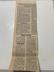 TERCÜMAN GAZETESİ KUPÜRÜ 35 x 11 cm ebatında Tek Yaprak 1980LER - TARİHTEN BUGÜNE İLHAN BARDAKÇI KÖŞE YAZISI -İlhan Bardakçı-Celali Yusuf Sinan Paşa-Cicala Paşa-Habes Beylerbeyi-Hoca Saadeddin-Deli Murat Paşa-Sunalp-Yavuz Donat-Reagan-Shultz-tarihten bugüne-İSYANA İTİŞ SEBEBİ-İSYANLARIN SEBEBİ-İŞTE CİCALA PAŞA VE-NE İLKİ NE SONUNCUSU-SUNALP’İN AÇIK OTURUMU-BOŞ MEYDANLAR-12 EYLÜL FELSEFESİ-BOMBALI 3 KAMYON-DOĞUŞ İNŞAAT-İKİNCİ YENİŞ