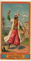 Fes Etiketi, J-27d, Beyaz kaftanlı asker, ED, Volpini&Fils , 143x261 mm, Kondisyon  9,5-10, Gerçek=Orijinal