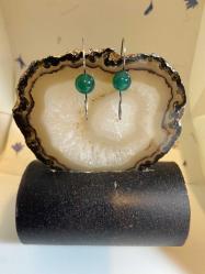 El İşçiliği Gümüş Yeşim Taşı  Küpe