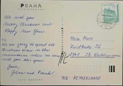 ÇEK CUMHURİYETİ(ÇEKOSLOVAKYA) PRAG ŞEHİR TEMALI POSTADAN GEÇMİŞ KART.