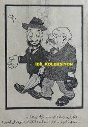 Osmanlıca Akbaba Mizah Dergisi-Gazetesi, Orijinal Dönem Basım, (Ottoman Magazine-Newspaper) - 21 Eylül 1925 - Rumi: 21 Eylül 1341 - Sayı: 292 - Karikatürist Ramiz Gökçe'nin Çalışması: Kışa Doğru... 