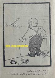 Osmanlıca Akbaba Mizah Dergisi-Gazetesi, Orijinal Dönem Basım, (Ottoman Magazine-Newspaper) - 21 Eylül 1925 - Rumi: 21 Eylül 1341 - Sayı: 292 - Karikatürist Ramiz Gökçe'nin Çalışması: Kışa Doğru... 