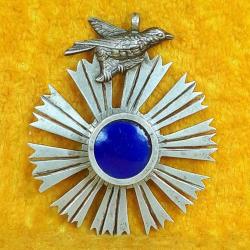 ANTİKA OSMANLI DÖNEMİ HRİSTİYAN ORTODOKS , ŞEMS FORMLU , KUŞLU GÜMÜŞ PAPAZ MADALYON