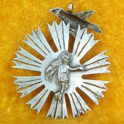 ANTİKA OSMANLI DÖNEMİ HRİSTİYAN ORTODOKS , ŞEMS FORMLU , KUŞLU GÜMÜŞ PAPAZ MADALYON