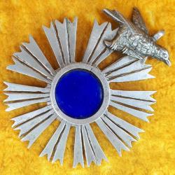 ANTİKA OSMANLI DÖNEMİ HRİSTİYAN ORTODOKS , ŞEMS FORMLU , KUŞLU GÜMÜŞ PAPAZ MADALYON