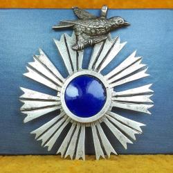 ANTİKA OSMANLI DÖNEMİ HRİSTİYAN ORTODOKS , ŞEMS FORMLU , KUŞLU GÜMÜŞ PAPAZ MADALYON