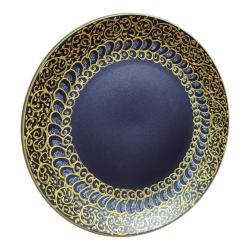 Keramika Altın Yaldızlı Mat Siyah Seramik Tabak