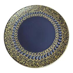 Keramika Altın Yaldızlı Mat Siyah Seramik Tabak