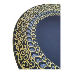 Keramika Altın Yaldızlı Mat Siyah Seramik Tabak