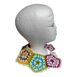 Vintage Çok Renkli Seyyar Örgü Yaka