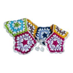 Vintage Çok Renkli Seyyar Örgü Yaka