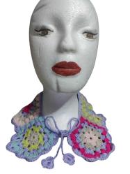 Vintage Çok Renkli Seyyar Örgü Yaka