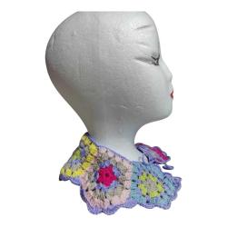 Vintage Çok Renkli Seyyar Örgü Yaka