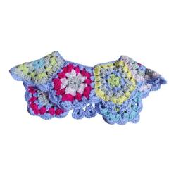 Vintage Çok Renkli Seyyar Örgü Yaka