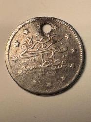 II. Abdülhamit  2 Kuruş 2,2~2,4 gr. Gümüş (0,83 Ayar)