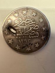 II. Abdülhamit  2 Kuruş 2,2~2,4 gr. Gümüş (0,83 Ayar)