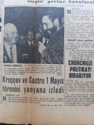Hareket Gazetesi - Turkish Newspaper - 2 Mayıs 1963 - Kıbrıs'ta Türk ve Rumlar henüz anlaşamadılar - Kıbrıs Türkleri anayasa hükümlerinin tam tatbiki ve aile belediye kararından vazgeçilmemesini istiyor - 1 Mayıs bayramında uçurtma uçuranlar Fotoğrafı - öğrenciler kooperatif kuruyor - emlak vergisi İhdas ediliyor - sinema yıldızı Jayne Mansfield boşandı - Kruşçef ile Fidel Castro 1 Mayıs törenini yan yana izledi Fotoğrafı - Churchill politikayı bırakıyor - İstanbul Ankara Radyosu Programı - suç ortada suçlu yok yazan Adnan Veli - İstanbul sinema programı - İngiliz polisi casuslara karşı - boydan boya kırık ayna Yazan Agatha Christie Yazı Dizisi - Tekbir'in dünyası yazan Reşat Ekrem Koçu Yazı Dizisi - Dalan tırmanan hem de karada giden denizaltı - Galatasaray Demirspor'u 4 0 yendi Fotoğraf - Fenerbahçe Beşiktaş büyük maça hazırlanıyor - genç milli takım İsrail maçı için yeniden seçildi - Beşiktaş Şenol'un attığı üç gol ile Kasımpaşa engelini de rahat aştı Fotoğrafı