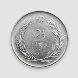 2.5 Lira 1970, KM#896, ÇİL,MS-66 - Saban Kılıçtan Üstündür