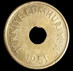 1951 Delikli 1 Kuruş
