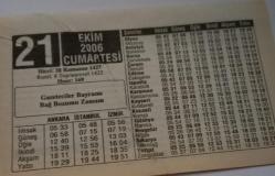 Efemera - 21 Ekim 2006-Orijinal Takvim Yaprağı-Doğum Günü-Söz,Nişan,Nik&acirc;h,Düğün ve Önemli Günler Hediyesi-ERAŞ Hizmet Takvimi-Ayet-Hadis(Gazeteciler Bayramı)-Toplum Barışı Açısından Bayramın Önemi-Çocuğunuza İsim:Mazhar,Mediha - kitantik - kitaLog