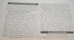 23 Ekim 2006-Orijinal Takvim Yaprağı-Doğum Günü-Söz,Nişan,Nikâh,Düğün ve Önemli Günler Hediyesi-ERAŞ Hizmet Takvimi-Ayet-Hadis(Ramazan Bayramı (1.Gün))-Ramazan Bayramı Namazı-Çocuğunuza İsim:Mecit,Mehpare