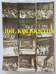 1967 HÜRRİYET ALTIN MİKROFON YARIŞMASI ANADOLU TURU ORİJİNAL FOTOĞRAFI - 24 x 18 cm EBADINDA - 1967 ALTIN MİKROFON YARIŞMASINDA İZMİR KONSERİNDE ÇEKİLMİŞ 12 FARKLI KARE TEK FOTOĞRAFTA. HER BİR KARE 5,5 x 5 cm EBADINDADIR