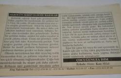 16 Kasım 2006-Orijinal Takvim Yaprağı-Doğum Günü-Söz,Nişan,Nikâh,Düğün ve Önemli Günler Hediyesi-ERAŞ Hizmet Takvimi-Ayet-Hadis(Hz.Ali(r.a.))-Alkolün Sebep Olduğu Kazalar-Çocuğunuza İsim:Hızır,Hilal