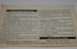 23 Kasım 2006-Orijinal Takvim Yaprağı-Doğum Günü-Söz,Nişan,Nikâh,Düğün ve Önemli Günler Hediyesi-ERAŞ Hizmet Takvimi-Ayet-Hadis(250 Hadis,s.72)-Öğretmen Görevleri-Eğitim Öğretim ve Öğretmen Üzerine Özlü Sözler-Çocuğunuza İsim:Haşim,Hande