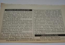 29 Kasım 2006-Orijinal Takvim Yaprağı-Doğum Günü-Söz,Nişan,Nikâh,Düğün ve Önemli Günler Hediyesi-ERAŞ Hizmet Takvimi-Ayet-Hadis(Eflatun)-Türkiye'nin Dünyadaki Yeri-Çocuğunuza İsim:Hami,Hamiyet