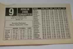 9 Aralık 2006-Orijinal Takvim Yaprağı-Doğum Günü-Söz,Nişan,Nikâh,Düğün ve Önemli Günler Hediyesi-ERAŞ Hizmet Takvimi-Ayet-Hadis(Karakış Başlangıcı)-Bira Nedir? Ne Değildir?(2)-Terbiye İle İlgili Güzel Sözler-Çocuğunuza İsim:Celal,Cemile
