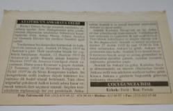 27 Aralık 2006-Orijinal Takvim Yaprağı-Doğum Günü-Söz,Nişan,Nikâh,Düğün ve Önemli Günler Hediyesi-ERAŞ Hizmet Takvimi-Ayet-Hadis(Atatürk'ün Ankara'ya Gelişi(1919))-Atatürk'ün Ankara'ya Gelişi-Çocuğunuza İsim:Ferit,Feride