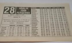 28 Aralık 2006-Orijinal Takvim Yaprağı-Doğum Günü-Söz,Nişan,Nikâh,Düğün ve Önemli Günler Hediyesi-ERAŞ Hizmet Takvimi-Ayet-Hadis(Moliere)-Kurban Kimlere Borçtur-Bilmeceler-Çocuğunuza İsim:Ferhat,Feriha