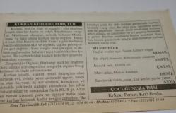 28 Aralık 2006-Orijinal Takvim Yaprağı-Doğum Günü-Söz,Nişan,Nikâh,Düğün ve Önemli Günler Hediyesi-ERAŞ Hizmet Takvimi-Ayet-Hadis(Moliere)-Kurban Kimlere Borçtur-Bilmeceler-Çocuğunuza İsim:Ferhat,Feriha