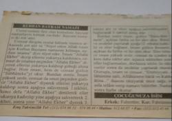 31 Aralık 2006-Orijinal Takvim Yaprağı-Doğum Günü-Söz,Nişan,Nikâh,Düğün ve Önemli Günler Hediyesi-ERAŞ Hizmet Takvimi-Ayet-Hadis(Kurban Bayramı(1.Gün))-Kurban Bayramı Namazı-Çocuğunuza İsim:Fahrettin,Fahrünissa