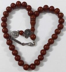 OSMANLI DÖNEMİ OBJEDEN YAPILMA KAHVERENGİ MUHTEŞEM SIKMA KEHRİBAR TESPİH YEDEK DANELİ GÜMÜŞ PÜSKÜLLÜ 2WW1R1A ÇOK NADİR