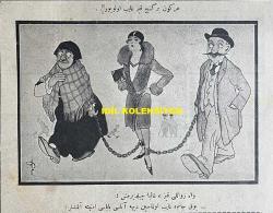 Osmanlıca Akbaba Mizah Dergisi-Gazetesi, Orijinal Dönem Basım, (Ottoman Magazine-Newspaper) - 10 Şubat 1927 - Sayı: 437 - Karikatürist Ramiz Gökçe'nin Çalışması: İtalyanlar Çin'de İngilizlerle Birlikte Hareket Ediyorlar... 