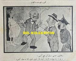 Osmanlıca Akbaba Mizah Dergisi-Gazetesi, Orijinal Dönem Basım, (Ottoman Magazine-Newspaper) - 10 Şubat 1927 - Sayı: 437 - Karikatürist Ramiz Gökçe'nin Çalışması: İtalyanlar Çin'de İngilizlerle Birlikte Hareket Ediyorlar... 