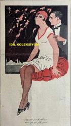 Osmanlıca Akbaba Mizah Dergisi-Gazetesi, Orijinal Dönem Basım, (Ottoman Magazine-Newspaper) - 10 Mart 1927 - Sayı: 445 - Karikatürist Ramiz Gökçe'nin Çalışması: 