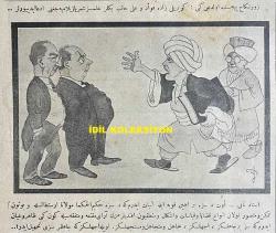 Osmanlıca Akbaba Mizah Dergisi-Gazetesi, Orijinal Dönem Basım, (Ottoman Magazine-Newspaper) - 7 Şubat 1927 - Sayı: 436 - Karikatürist Ramiz Gökçe'nin Çalışması: Çin, Kendisine Musallat Olan İngilizi Yutmak Üzere.. 