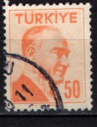 1956 ATATÜRK (Tek Çizgi Çerçeveli Portre) 50 Kuruş (tp0601)