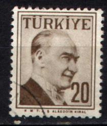1957 ATATÜRK (Çift Çizgi Çerçeveli Portre) 20 Kuruş (tp0616)