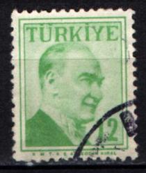 1957 ATATÜRK (Çift Çizgi Çerçeveli Portre) 12 Kuruş (tp0619)