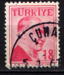 1957 ATATÜRK (Çift Çizgi Çerçeveli Portre) 18 Kuruş (tp0620)