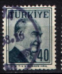 1957 ATATÜRK (Çift Çizgi Çerçeveli Portre) 40 Kuruş (tp0623)