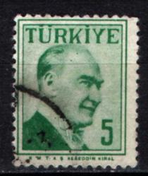 1957 ATATÜRK (Çift Çizgi Çerçeveli Portre) 5 Kuruş (tp0627)